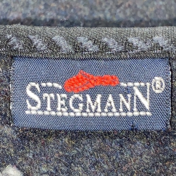STEGMANN Wo Size 9 (measures 11” )Black and Gray WOOL Slip-On CLOG/Slippers - Picture 2 of 12